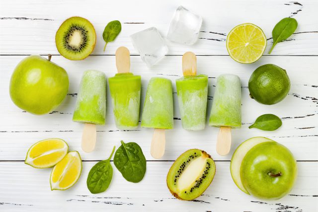 Kiwi Apple Green Tequila Popsicles made with Azunia Tequila