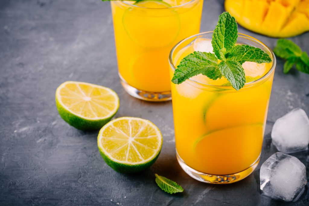 tequila kombucha cocktail - mango mood
